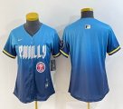 Women Nike Philadelphia Phillies blank blue majestic baseball jerseys city version 01