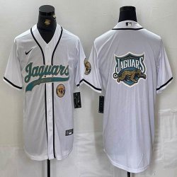 Jacksonville Jaguars blank white baseball jerseys Joint name-BD 03