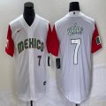 2023 World Cup Mexico #7 Julio Urias white red majestic baseball jerseys 73