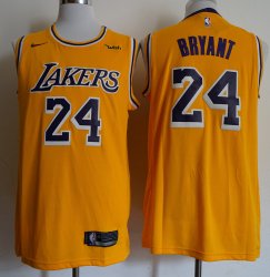 Nike Los Angeles Lakers #24 Kobe Bryant yellow throwback basketball jersey