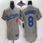 2024 World Series Champions Nike Los Angeles Dodgers #8 Enrique Hernandez gray Flexbase Authentic Collection Jersey