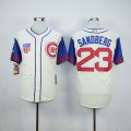 Chicago Cubs #23 Ryne Sandberg beige throwback MLB Jersey