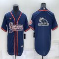 Nike Denver Broncos blank blue baseball jerseys Joint name-BD 01