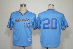 Mlb Milwaukee Brewers 20 Lucroy throwback skyblue jersey