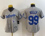 Women Los Angeles Dodgers #99 Kelly Nike gray majestic baseball Jersey-BD 11