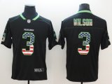 Nike Seahawks #3 Russell Wilson black Color Rush Limited USA flag Jerseys