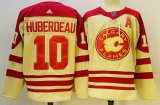 Adidas Calgary Flames #10 Jonathan Huberdeau beige red Ice hockey jersey-PD