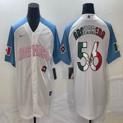 2023 World Cup Mexico #56 Randy Arozarena white skyblue majestic baseball jerseys 55