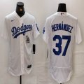 Nike Los Angeles Dodgers #37 Enrique Hernandez white Flexbase Authentic Collection Jersey-BD 02