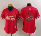 Women Nike St. Louis Cardinals red majestic Baseball Jersey city version-BD 03