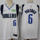 Dallas Mavericks #6 Kristaps Porzingis white nike nba jerseys city version-S8