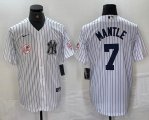 Nike New York Yankees #7 Mickey Mantle white MLB baseball Jersey Joint name -BD 02