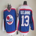 Winnipeg Jets #13 Teemu Selanne blue hockey jerseys