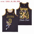 Los Angeless Lakers #8 and #24 Kobe Bryant black Mamba NBA jersey -SG