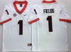 Georgia Bulldogs #1 Justin Fields white College Football Color Rush Limited Jersey