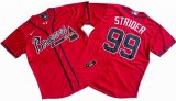 Men's Atlanta Braves 99# Spencer Strider Nike Red Home Replica Player Name Jersey