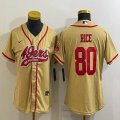 Youth Nike 49ers #80 Jerry Rice yellow baseball jerseys Joint name-BD