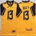 Youth West Virginia Mountaineers #13 David Sills V yellow College Football jersey-PNS