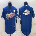 Los Angeles Dodgers blank blue green white red majestic baseball Jerseys-BD 04