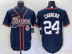 Nike Detroit Tigers #24 Miguel Cabrera dark blue Majestic baseball jerseys Joint name -BD 02