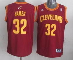 Cleveland Cavaliers #32 LeBron James red Alternate Stitched Revolution 30 basketball Jersey