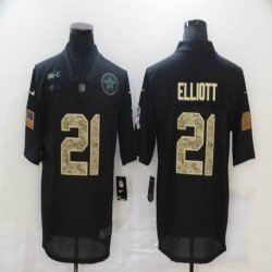 Nike Dallas Cowboys #21 Ezekiel Elliott camo black Salute To Service Limited Jersey-BD