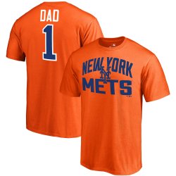 Men\'s New York Mets Fanatics Branded Orange 2018 Father\'s Day Number 1 Dad T-Shirt