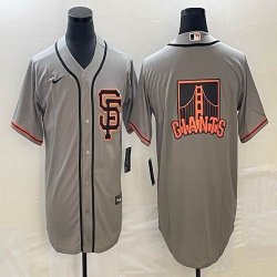 San Francisco Giants blank gray majestic baseball jerseys big logo-BD 01