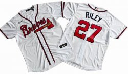 Men\'s Atlanta Braves 27# Austin Riley Nike White Home Replica Player Name Jersey