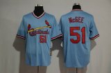 St.Louis Cardinals #51 Willie McGee Blue mlb baseball jerseys