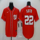 Nike Washington Nationals #22 Juan Soto red majestic baseball Jersey