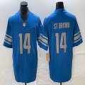 Nike Detroit Lions #14 Amon Ra St Brown blue Color Rush Limited Jersey 03