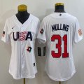 Women 2023 World Cup #31 Cedric Mullins white USA majestic baseball jerseys 09