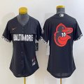 Women Nike Baltimore Orioles blank black majestic baseball jersey city version-BD