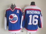 Winnipeg Jets #16 Boschman blue nhl hockey jerseys