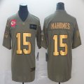 Kansas City Chiefs #15 Patrick Mahomes green gold Nike Camo 2019 Salute to Service Limited Jersey