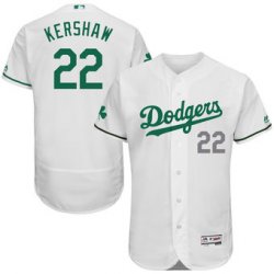 Custom Los Angeles Dodgers #22 Clayton Kershaw White ST PATRICKS Jerseys