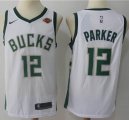 Nike Milwaukee Bucks #12 Jabari Parker white basketball Jersey-MHD