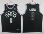 Paris Saint-Germain #9 Cavani black nba jerseys