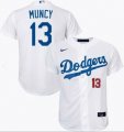 Nike Los Angeles Dodgers #13 Max Muncy white baseball jersey