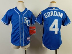 Youth kansas city royals Alex Gordon 4# blue mlb jersey