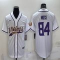 Nike Minnesota Vikings #84 Randy Moss white baseball jerseys Joint name-BD