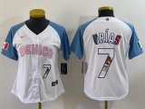 Youth 2023 World Cup Mexico #7 Julio Urias white skyblue majestic baseball jerseys 14