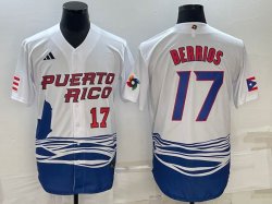 Puerto Rico Baseball #17 Jose Berrios White 2023 World Baseball Classic Replica Player Jersey 05