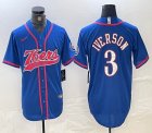 Philadelphia 76ers 3# Allen Iverson blue nba basketball jerseys Joint name-BD