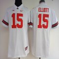 Women Ohio State Buckeyes #15 Ezekiel Elliott white college football Jersey