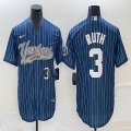 Nike New York Yankees #3 Babe Ruth blue majestic baseball Jersey Joint name 01