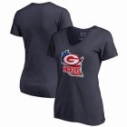 Green Bay Packers NFL Pro Line by Fanatics Branded Women's Banner State V-Neck T-Shirt â€“ Navy