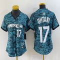 Women American League #17 Shohei Ohtani Nike Teal 2023 MLB All-Star Game Vapor Premier Elite Player Jersey