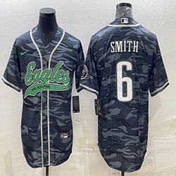 Nike Philadelphia Eagles #6 DeVonta Smith gray camo baseball jerseys Joint name-BD